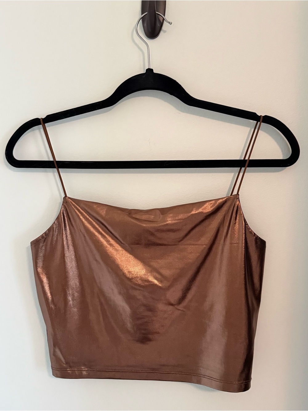 Aritzia Little Moon Metallic Bronze Satin Cami